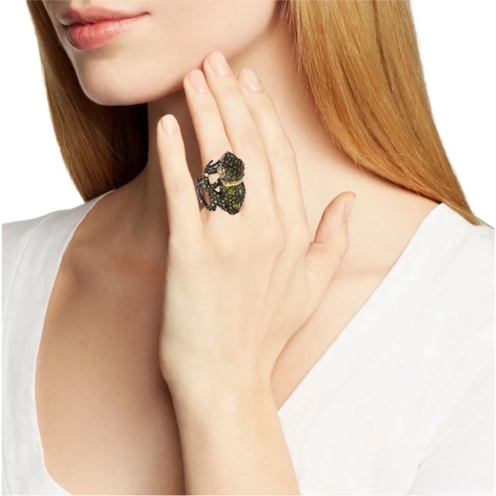 ALEXIS BITTAR• Elements crystal Frog Ring Size ~7